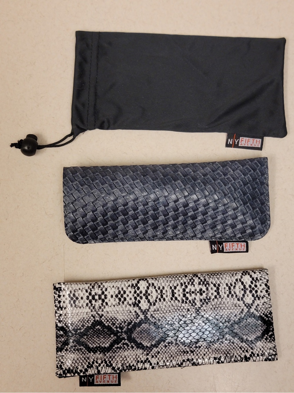 Set of 3 - Women's Black and Gray Eyewear Sleeves